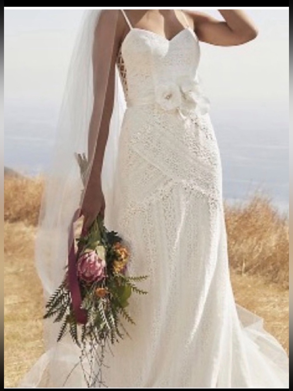 Galina Sweetheart Lace Wedding Gown size 4